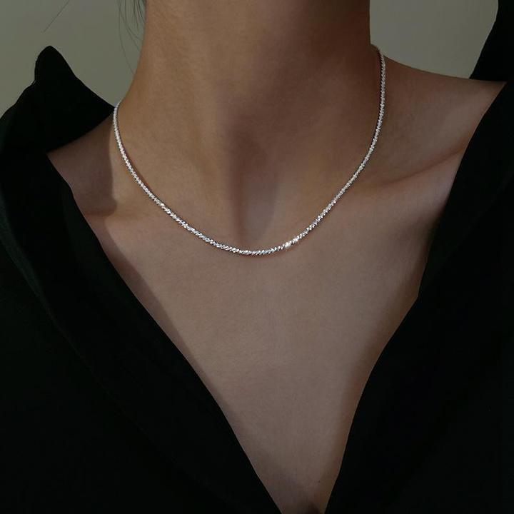 Women Necklace Set Silver Minimalist | Aika-3