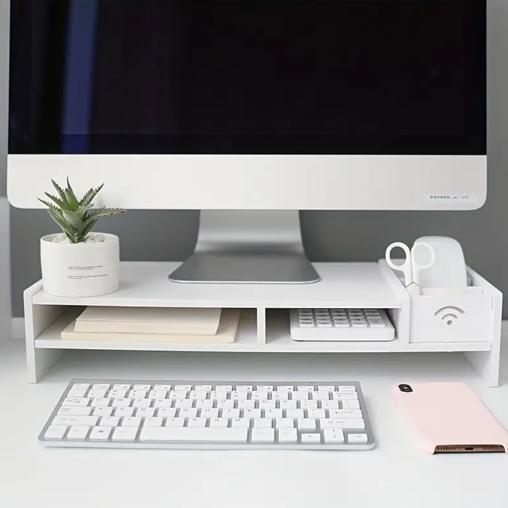 Monitor Stand for Desk Black Wood | Elegant Design 5