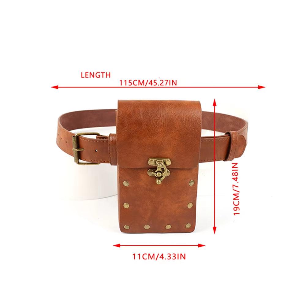 Women Vintage Leather Belt Pouch | Erika