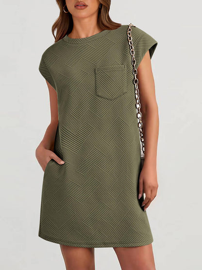 Women Mini Dress Black Cotton | Alouette-4
