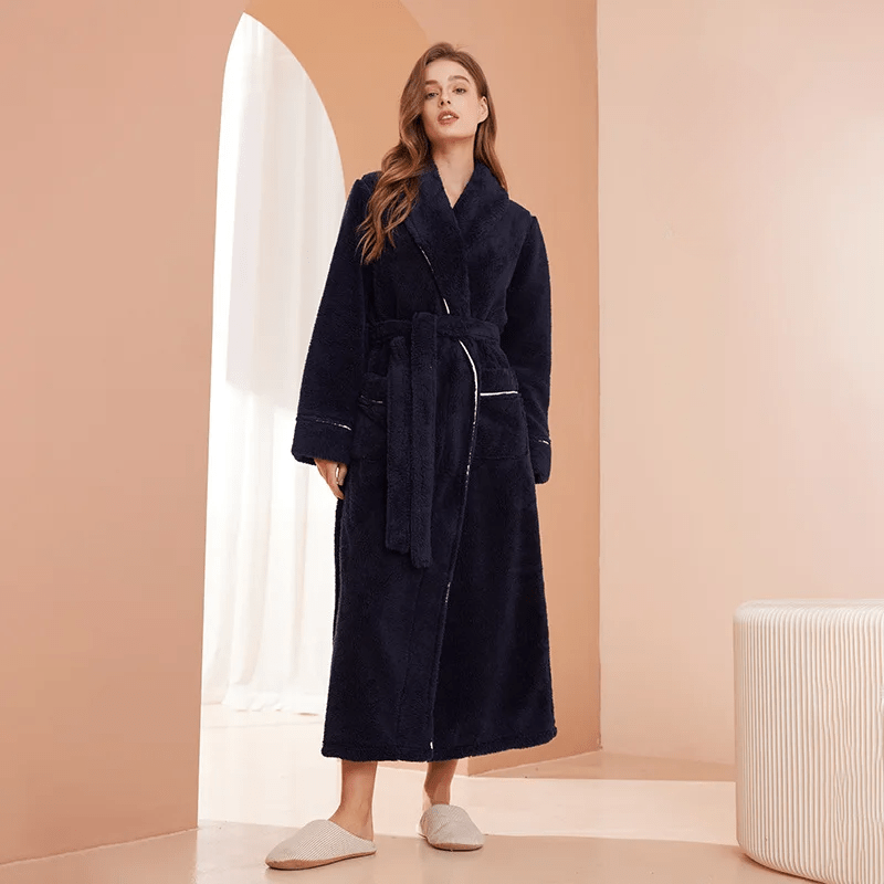 Neville | Unisex Plush Fleece Bathrobe for Women