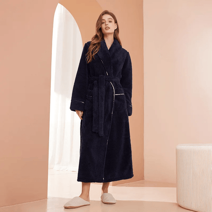 Neville | Unisex Plush Fleece Bathrobe for Women