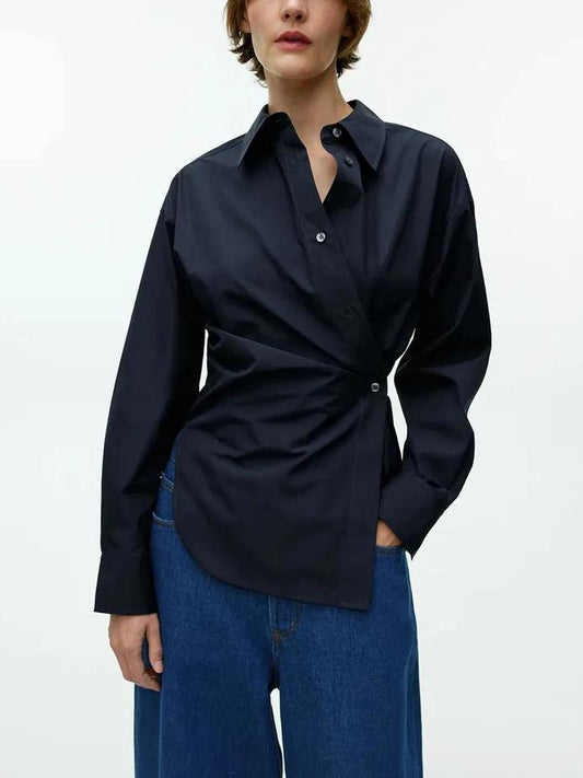 Women Blouse White Cotton | Sophia-1