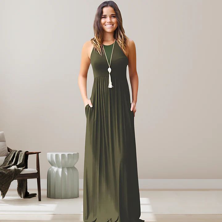 Sleeveless Pocketed Maxi Dress | Aurelia