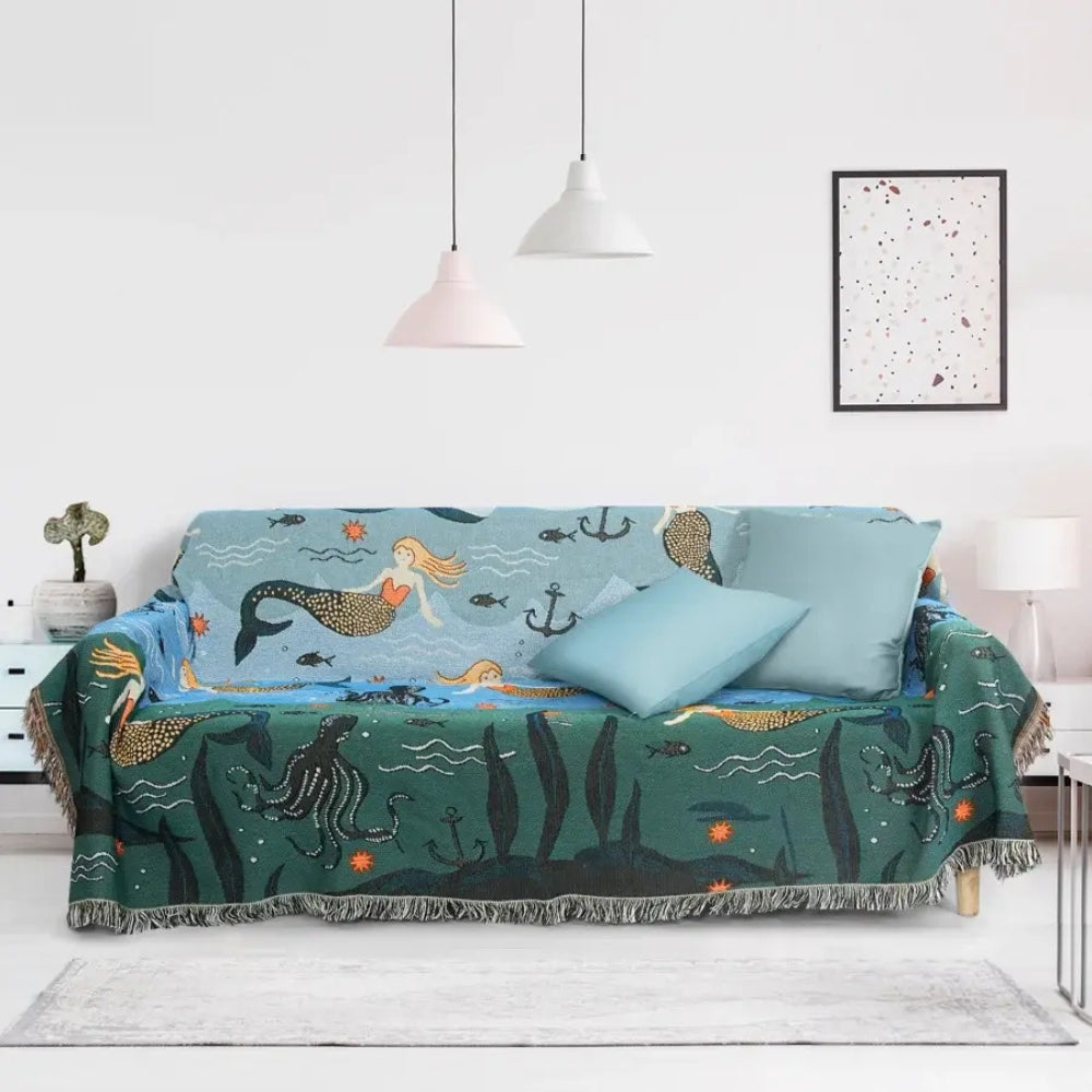 Sofa Cover Multicolor Cotton-Polyester | Oceanic Dreams 1