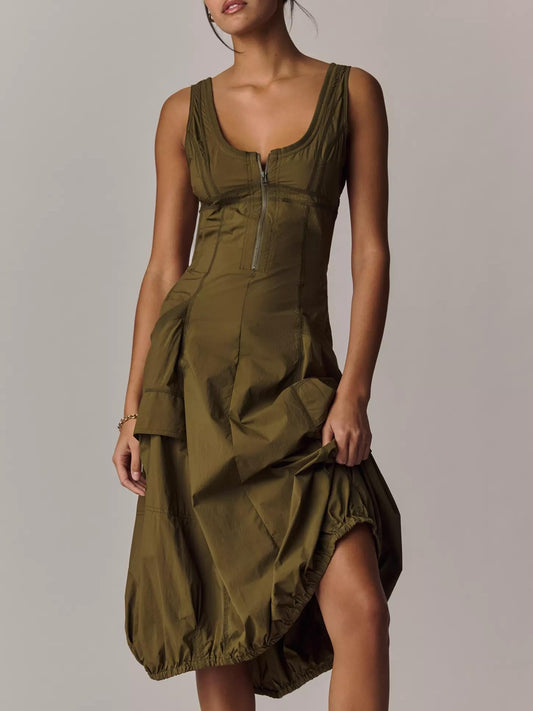 Women Midi Dress Black Polyamide | Daily Charm-1