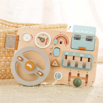 Kids Sensory Toy Wooden Steering Wheel Activity Board | Adventure Explorer-3