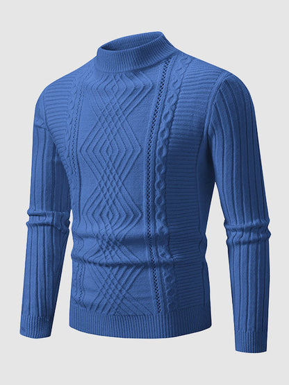 Men Textured Knit Mock Neck Sweater | Carl