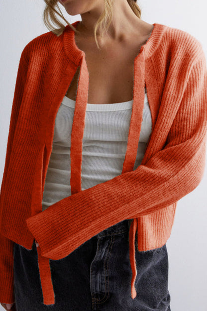 Women Tie-Front Knit Cardigan | Vernice