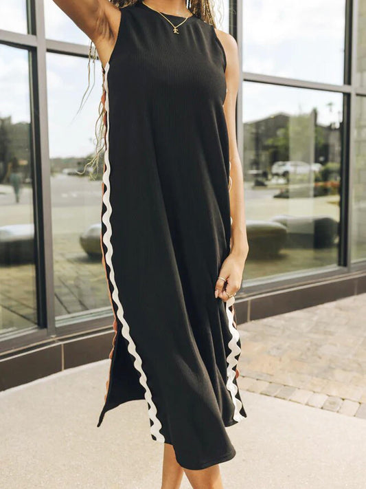 Women Loose Maxi Dress Multi-Color Polyester | Elegant Wave-1