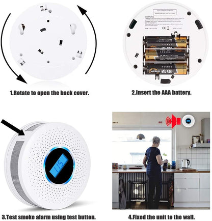 2-in-1 Smoke and Carbon Monoxide Detector with Loud Alarm – Reliable Fire and Safety Alarm for Home and Office 1