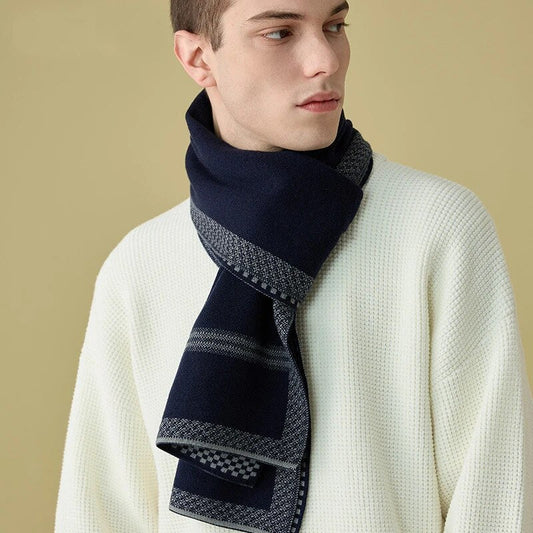 Men Patterned Winter Scarf | Veniel
