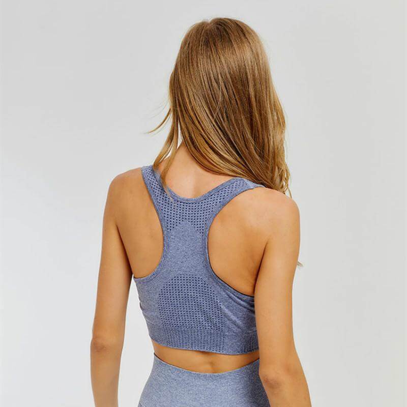 Women Seamless Sports Bra Black Polyester | Fitness Enthusiast-5