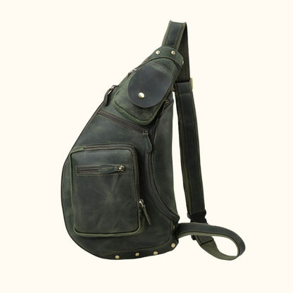 Men Vintage Leather Sling Bag | Milan