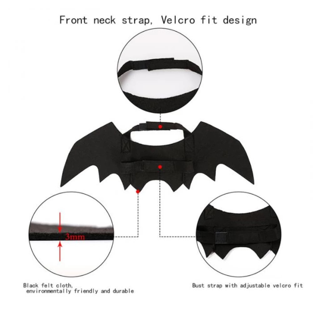 Pet Halloween Costume Bat Wings Adjustable for Dogs and Cats | Gotham-4
