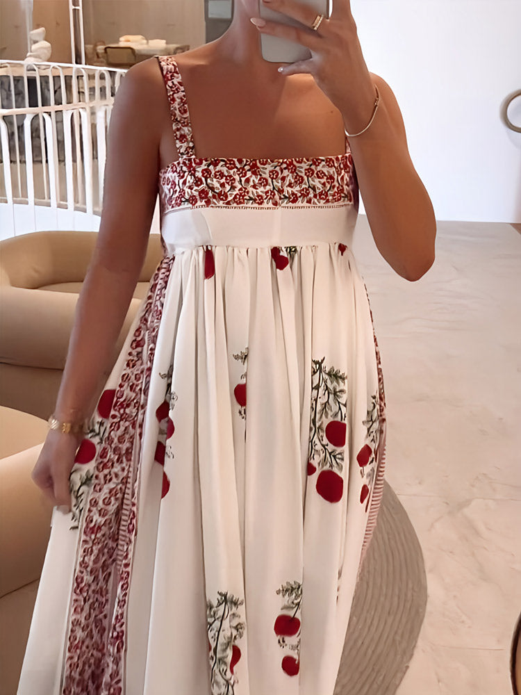 Women Floral Square Neck Maxi Dress | Stella