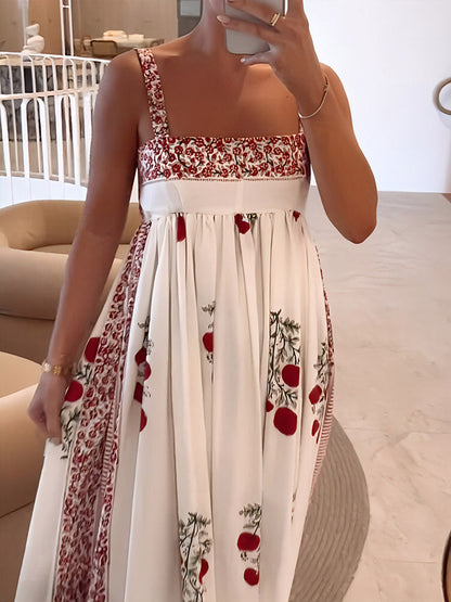 Women Floral Square Neck Maxi Dress | Stella