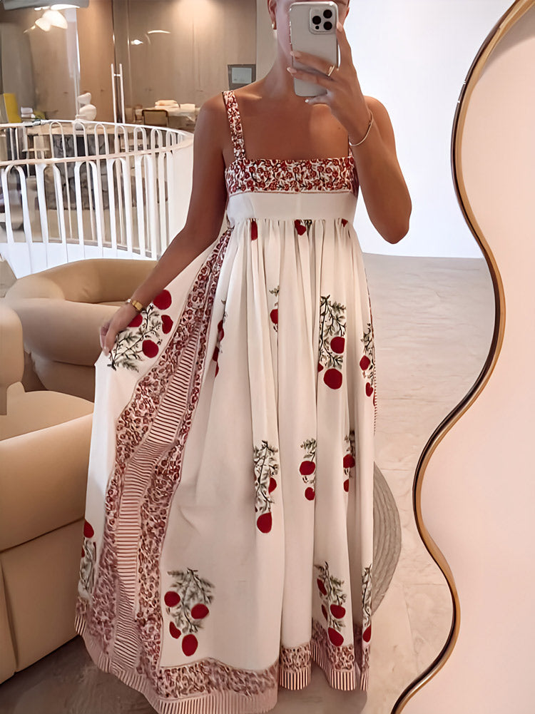 Women Floral Square Neck Maxi Dress | Stella