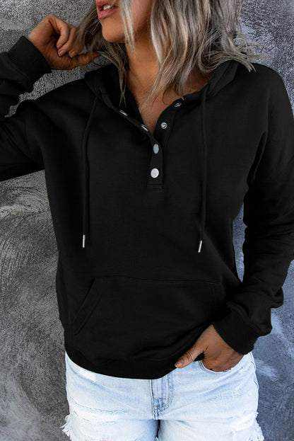 Women Hooded Button Sweatshirt | Amora