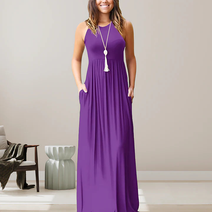 Sleeveless Pocketed Maxi Dress | Aurelia