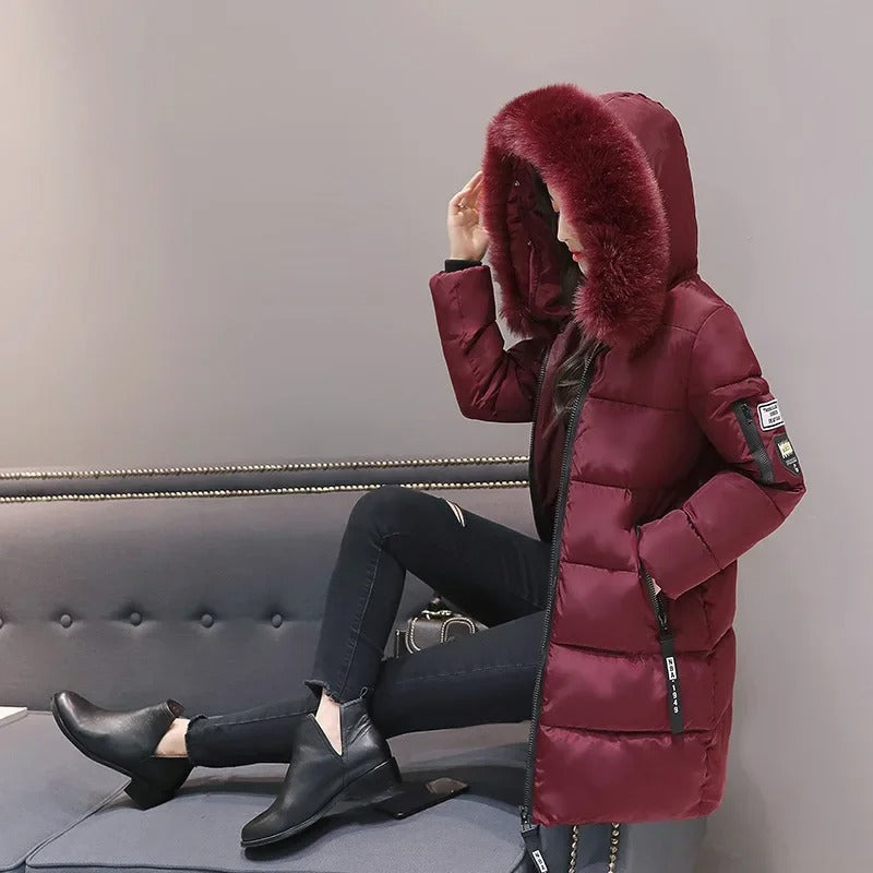 Luxury Faux Fur Hooded Puffer Coat | Jazara