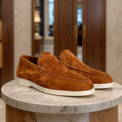 Men's Suede Loafers Brown | Elvy-6