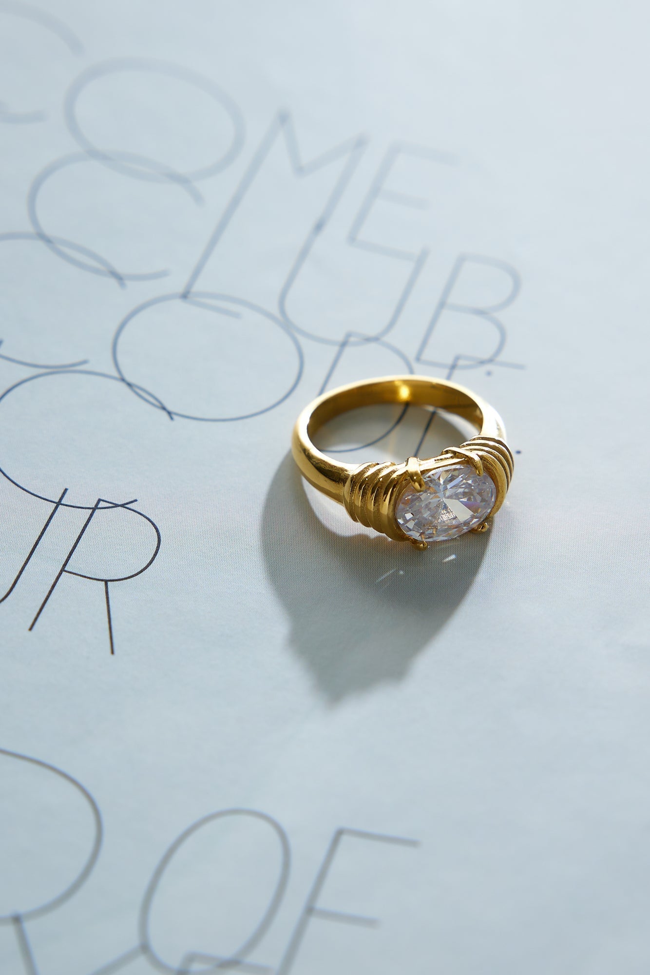 Women Ring Gold Brass | Elegant Sparkle-3