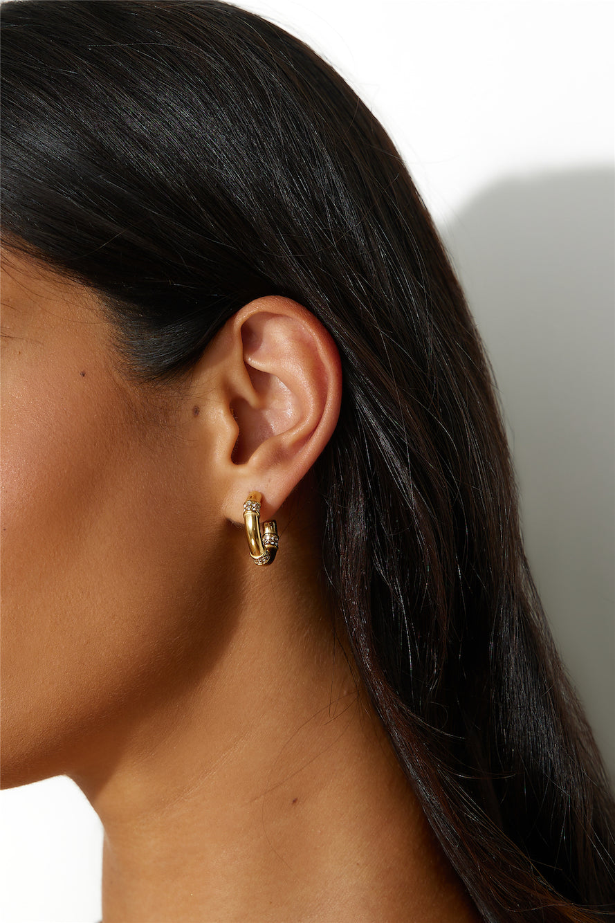 Women Gold Hoop Earrings 18k Gold Plated | Glamour-2