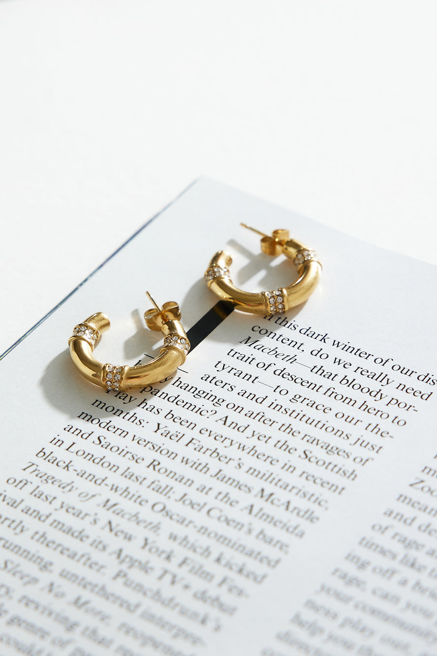 Women Gold Hoop Earrings 18k Gold Plated | Glamour-3