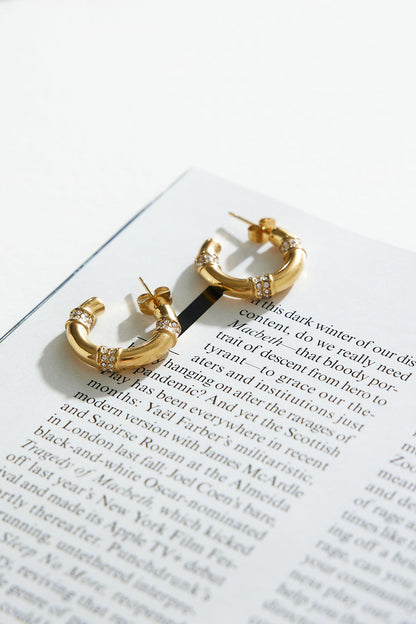 Women Gold Hoop Earrings 18k Gold Plated | Glamour-3