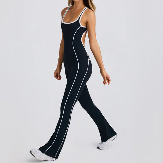 Women Jumpsuit White Nylon Spandex | Bella-1