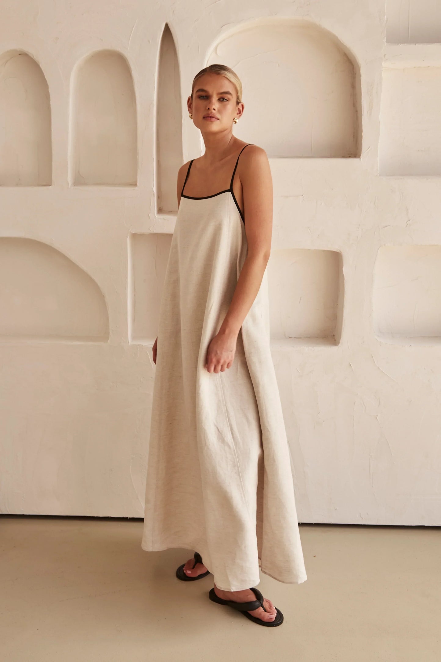 Minimalist Linen Maxi Dress | Claire