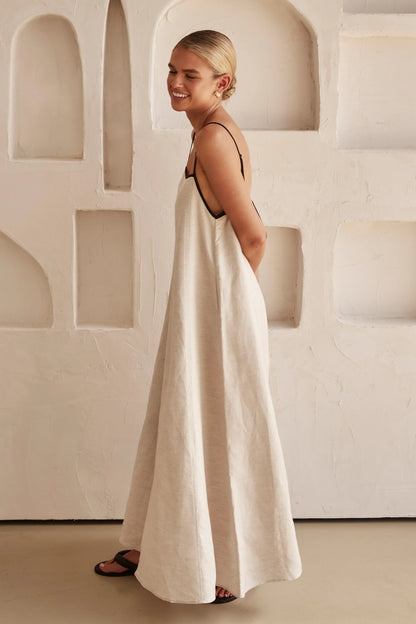 Minimalist Linen Maxi Dress | Claire