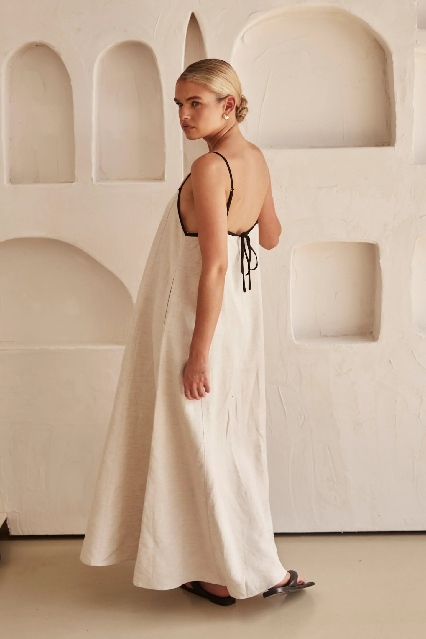 Minimalist Linen Maxi Dress | Claire