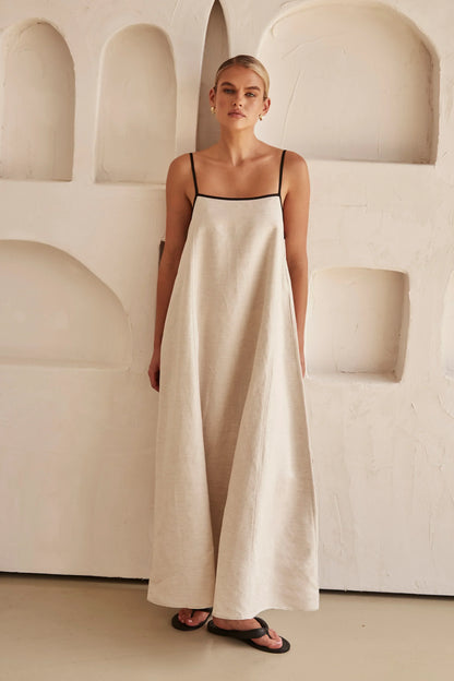 Minimalist Linen Maxi Dress | Claire