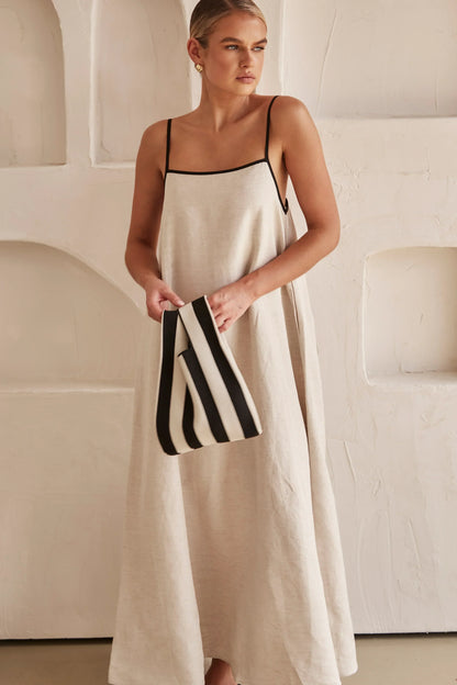 Minimalist Linen Maxi Dress | Claire