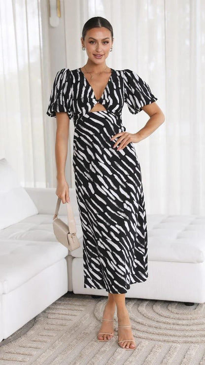 Abstract Print Midi Dress | Tamara