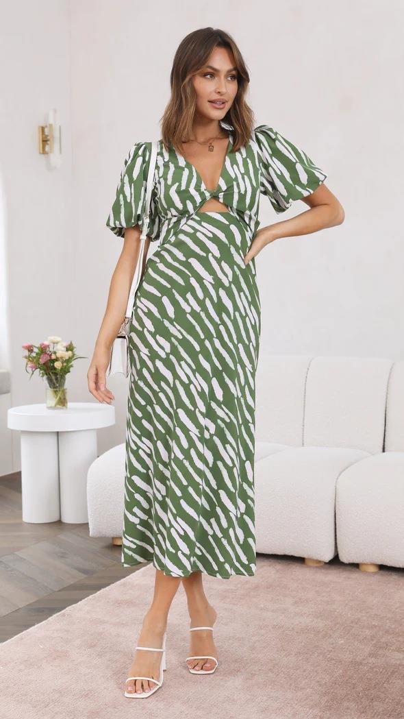 Abstract Print Midi Dress | Tamara