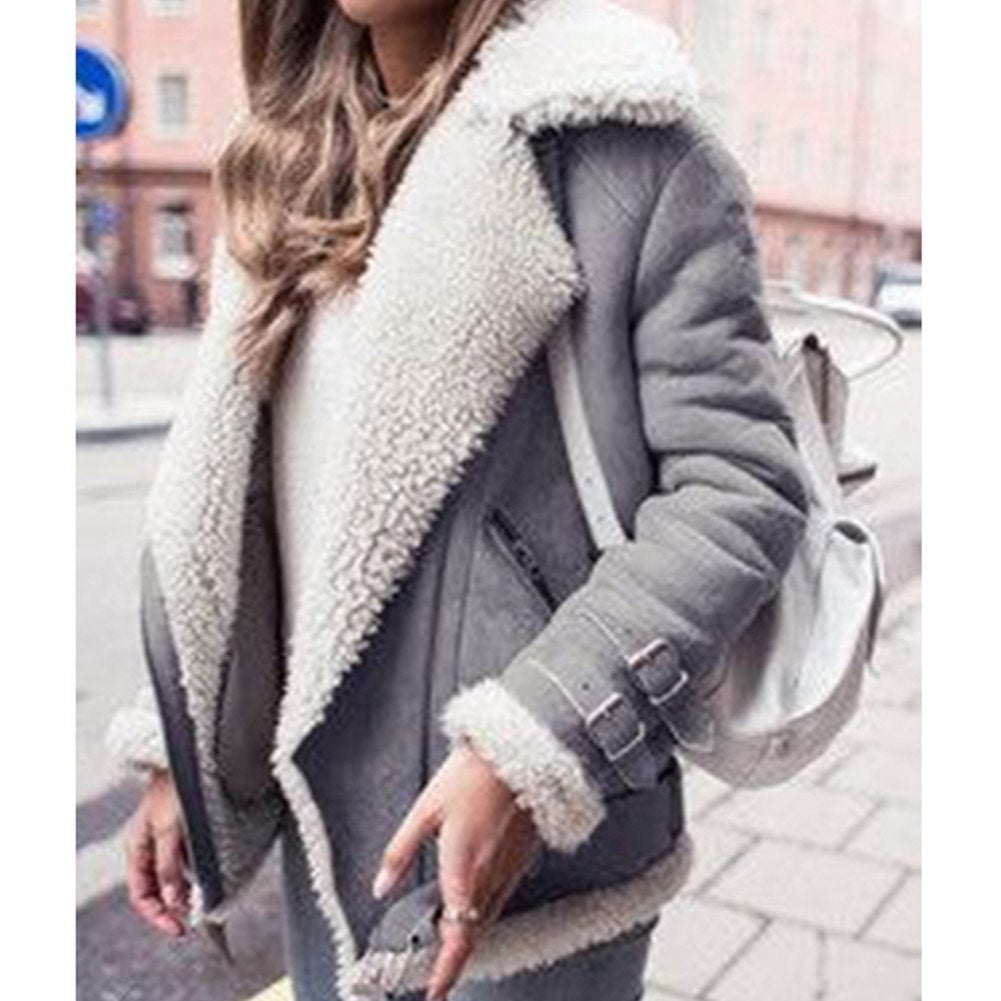 Variant image for Women Long Coat Black Polyester | Aviator Style-17