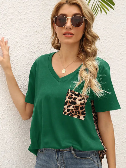 Women Graphic Tee Leopard Print Knit | Trendy-4