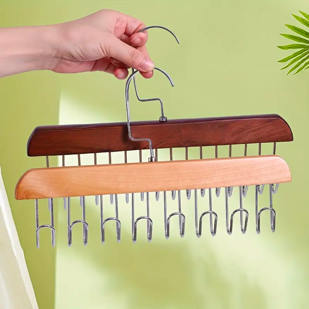 Multifunctional Hanger Hook Natural Wood Iron | Storage Solution 6