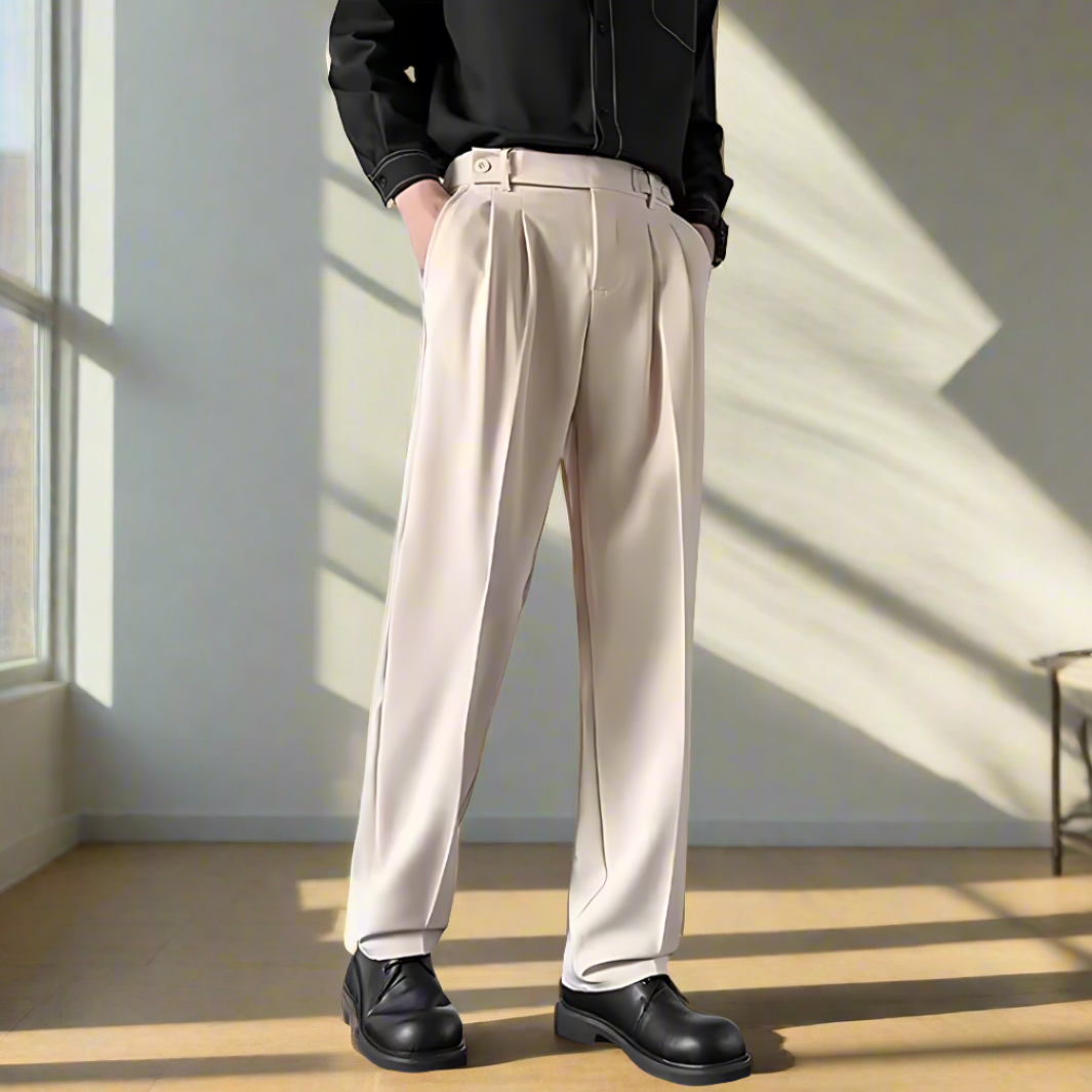 Men Casual Pants Black Cotton | Italian Style-3