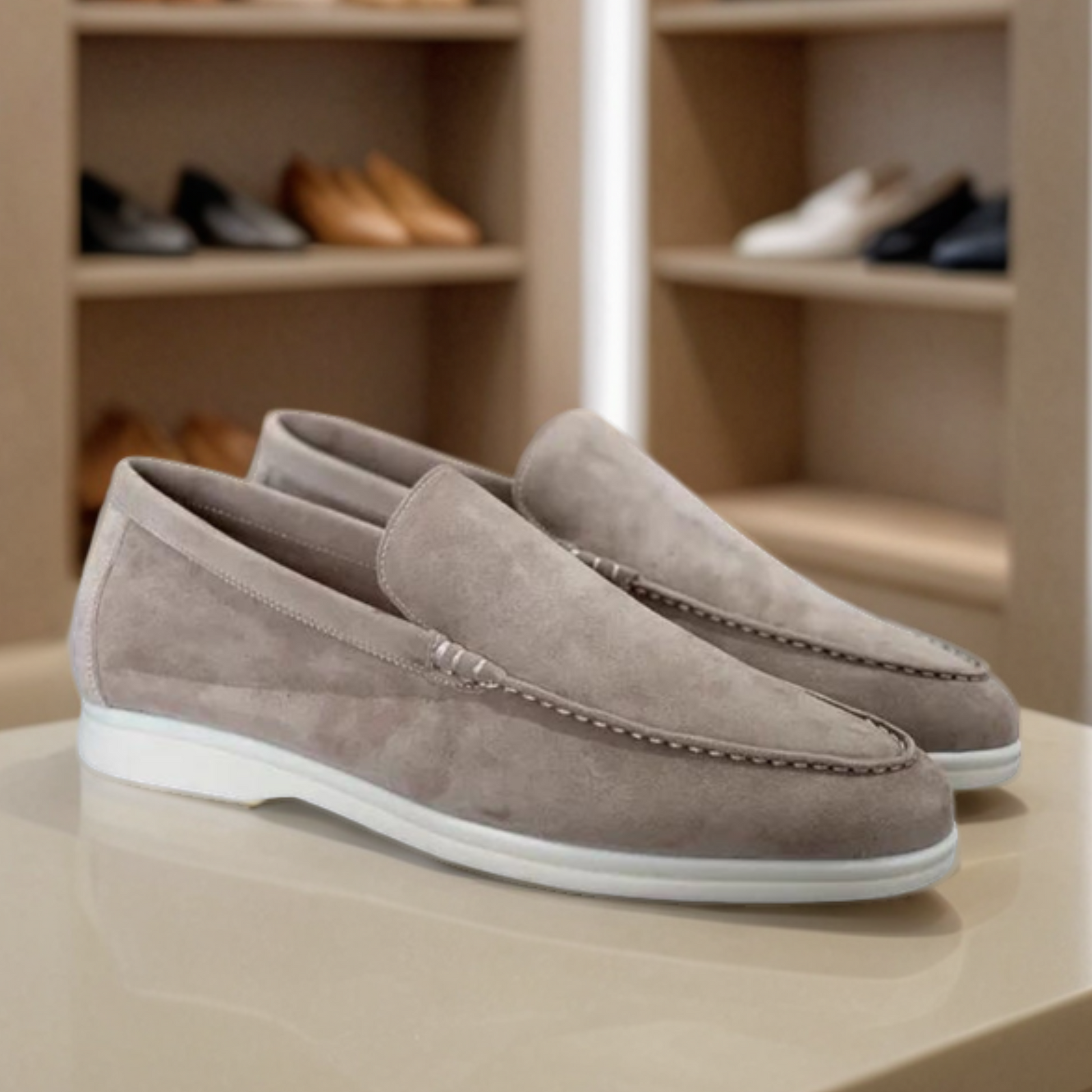 Variant image for Men's Suede Loafers Brown | Elvy-56