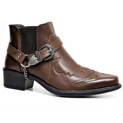Men Western Buckle Ankle Boots | Benjamin