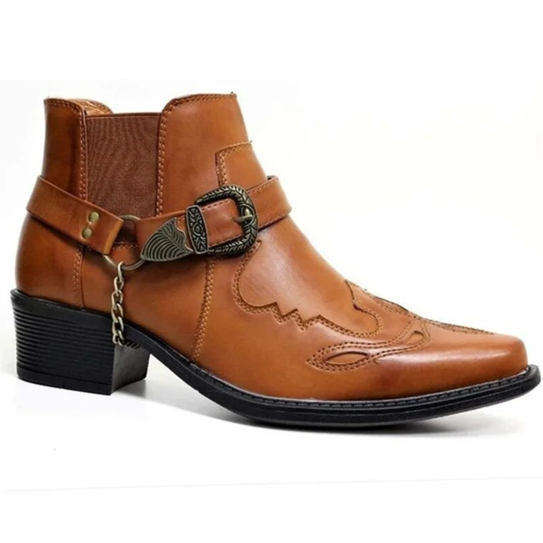 Men Western Buckle Ankle Boots | Benjamin