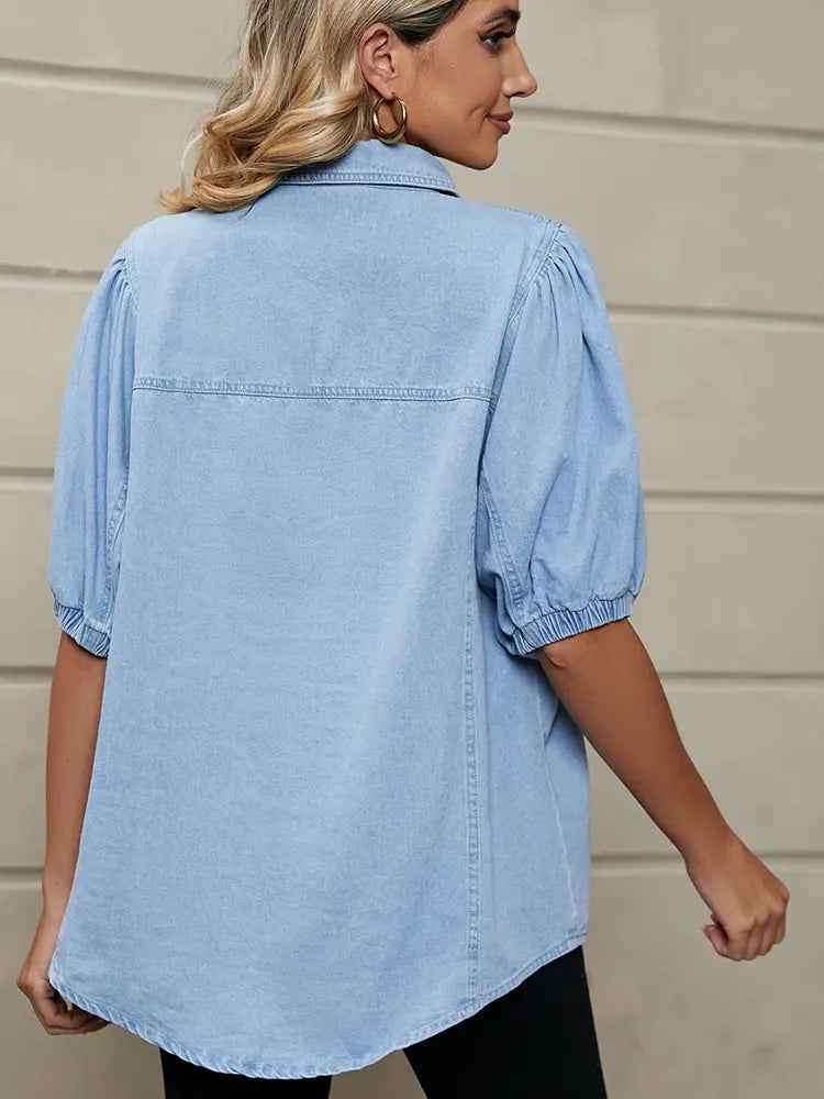 Women Denim Top Lightweight | Bella-4