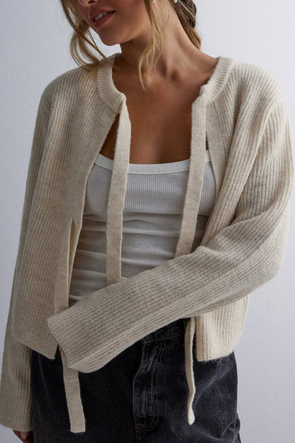 Women Tie-Front Knit Cardigan | Vernice