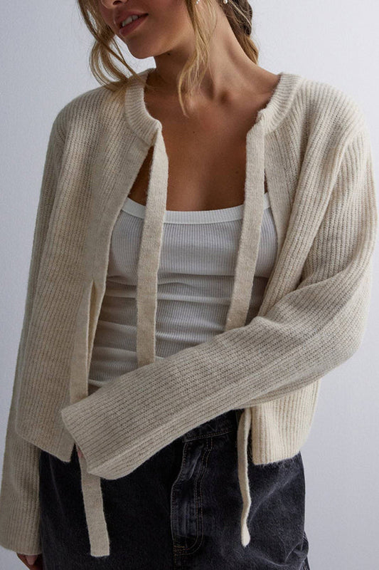 Women Tie-Front Knit Cardigan | Vernice