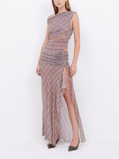 Women Maxi Dress Black Georgette | Elegant Asymmetrical Style-3