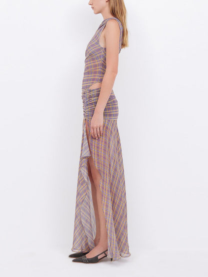 Women Maxi Dress Black Georgette | Elegant Asymmetrical Style-4